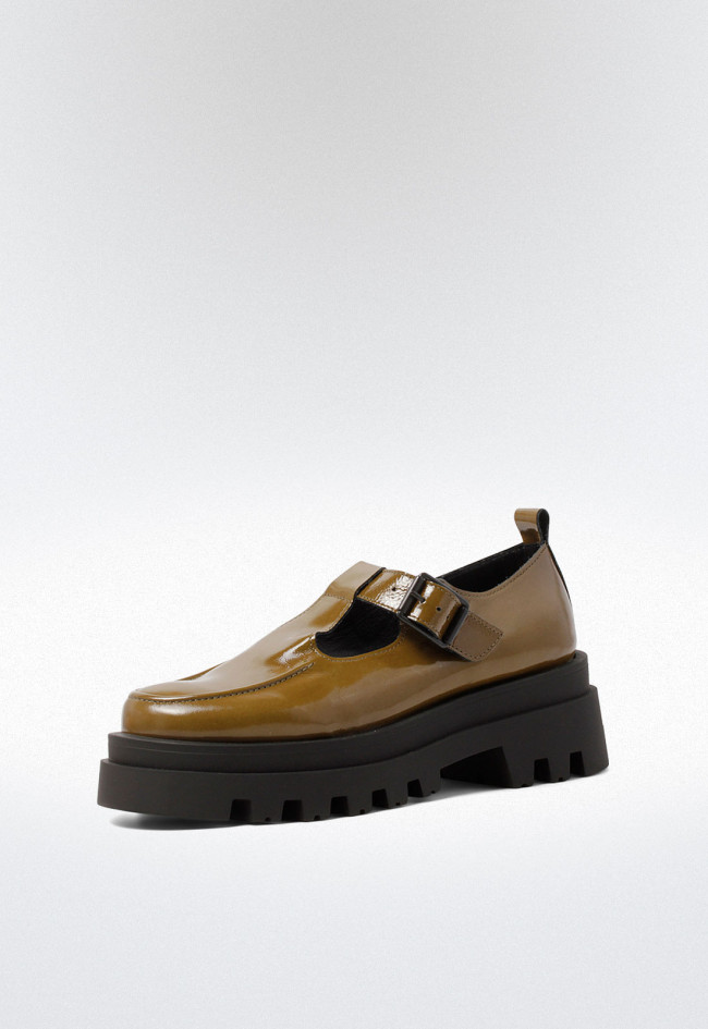 Zapato hebilla de mujer verde VAS 8086