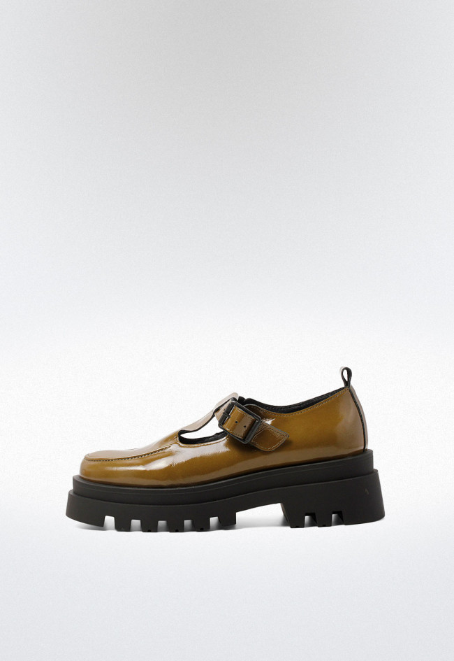 Zapato hebilla de mujer verde VAS 8086