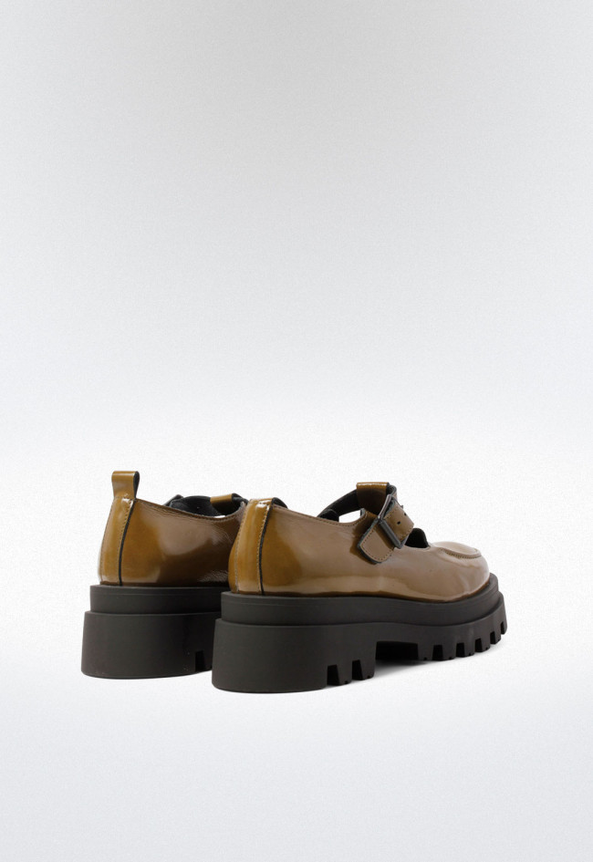 Zapato hebilla de mujer verde VAS 8086