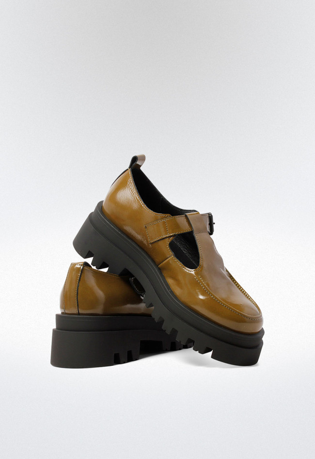 Zapato hebilla de mujer verde VAS 8086