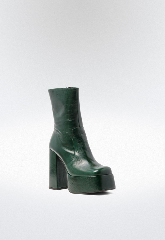 Botín punta cuadrada de mujer verde VAS 8588