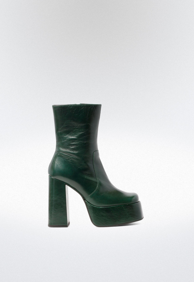 Botín punta cuadrada de mujer verde VAS 8588