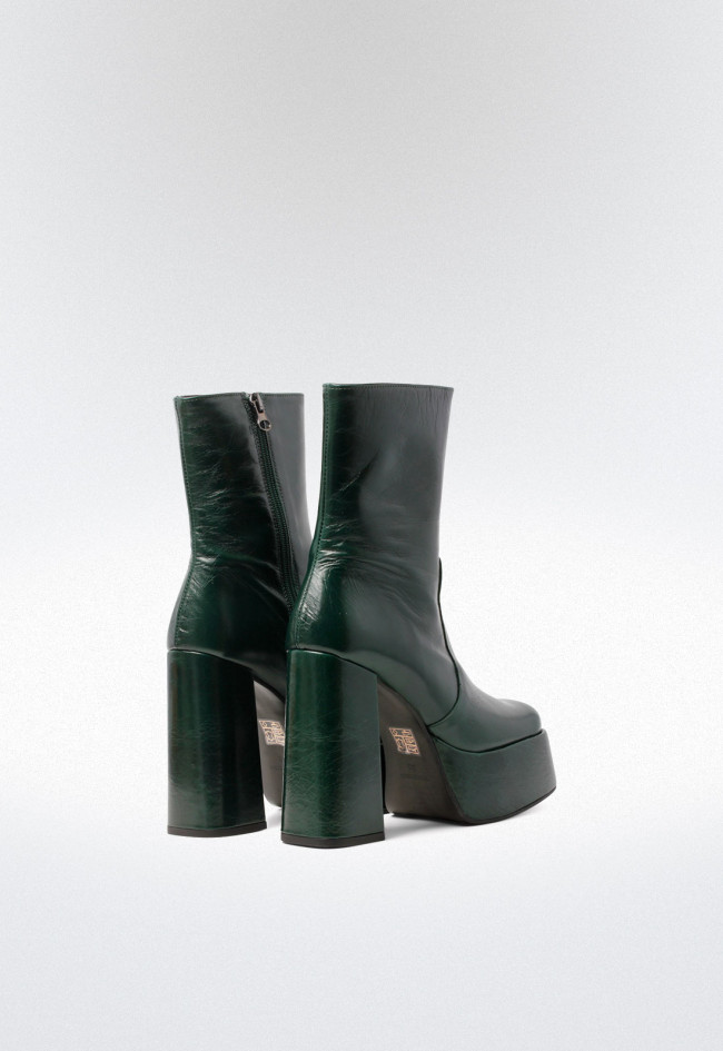 Botín punta cuadrada de mujer verde VAS 8588