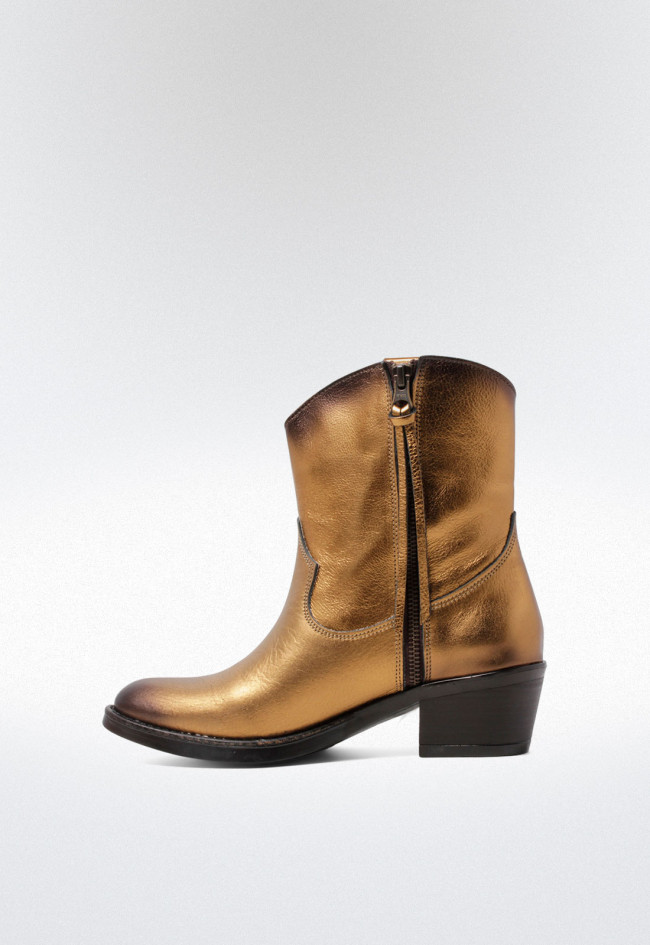 Botín cowboy de mujer oro VAS 05919