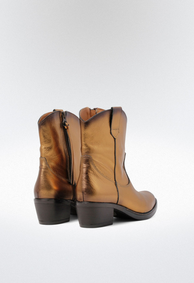 Botín cowboy de mujer oro VAS 05919