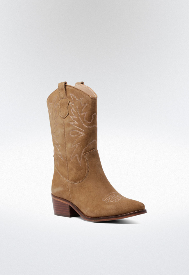 Bota cowboy de mujer taupe Glo 6600