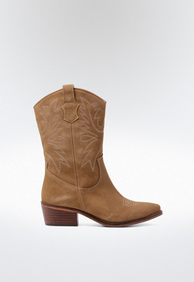 Bota cowboy de mujer taupe Glo 6600
