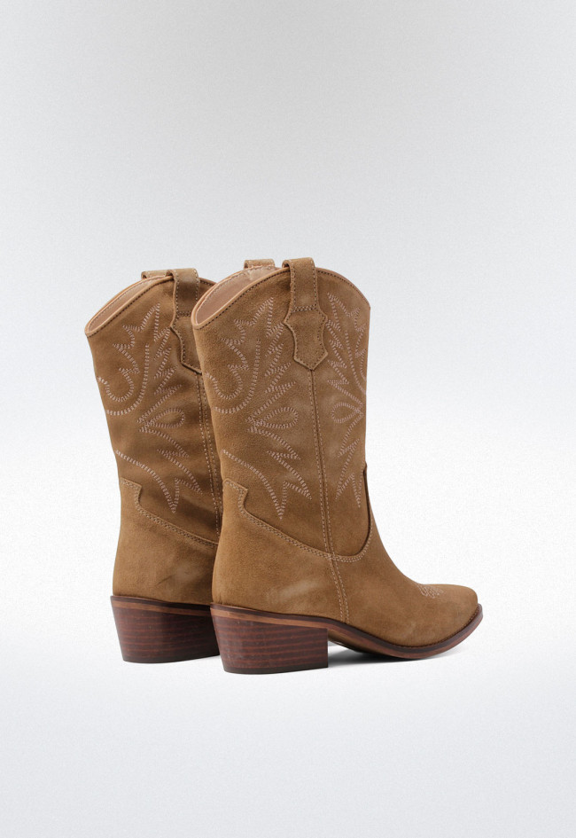 Bota cowboy de mujer taupe Glo 6600