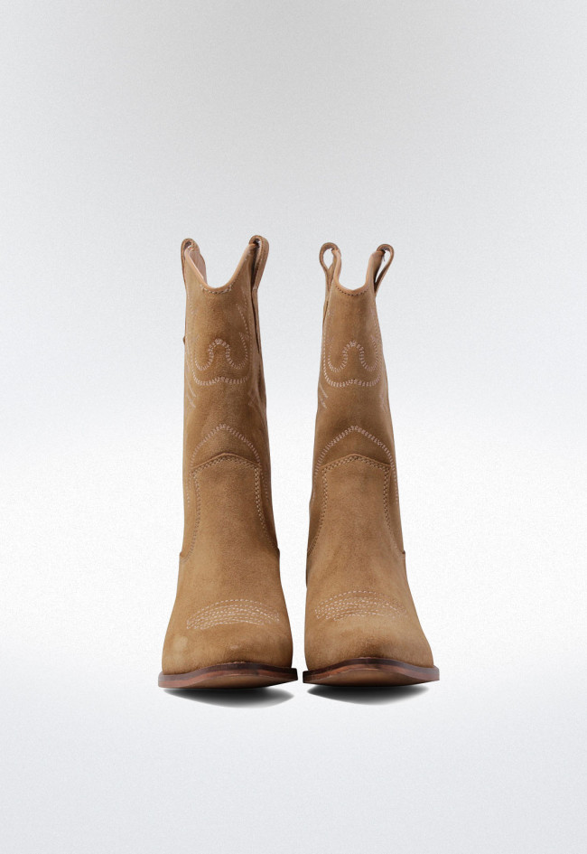 Bota cowboy de mujer taupe Glo 6600