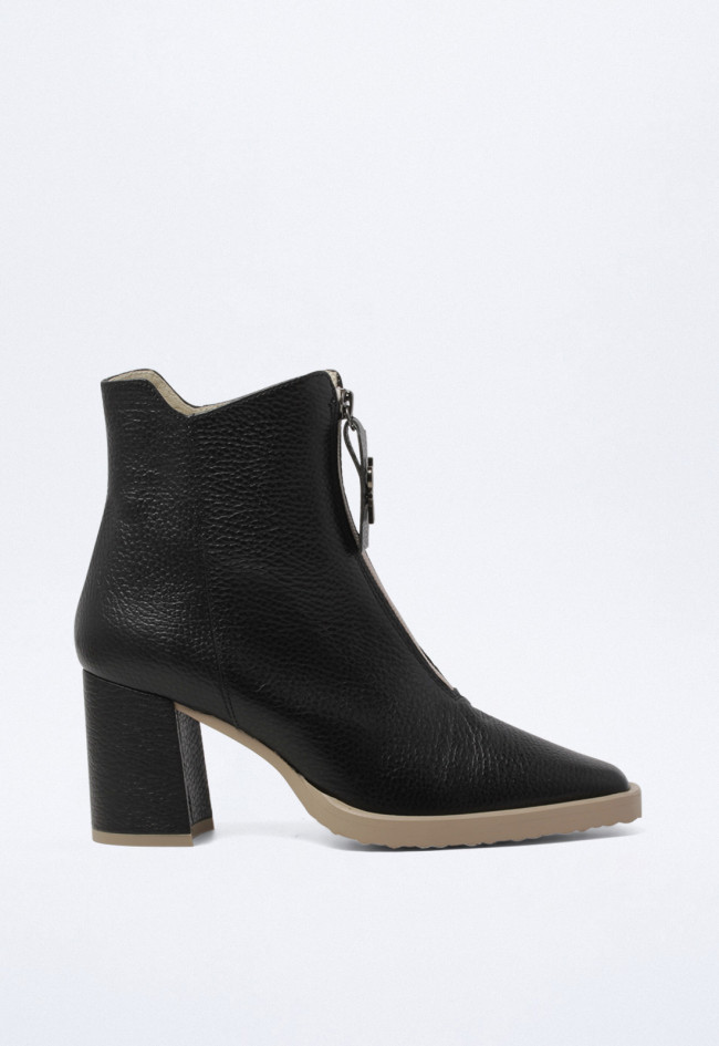 Botín cremallera frontal de mujer negro Doralatina 51173