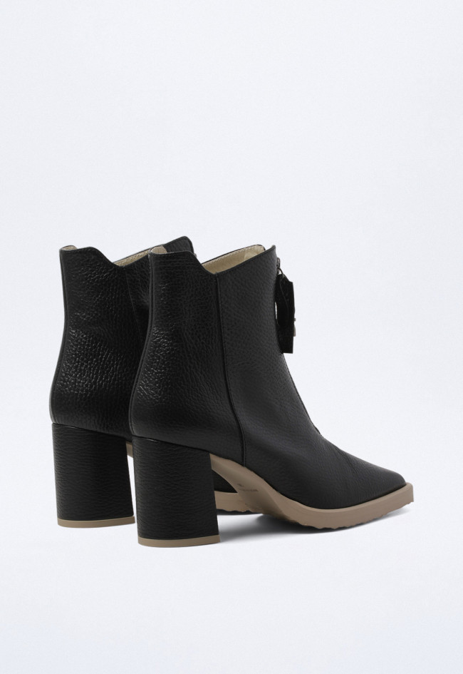 Botín cremallera frontal de mujer negro Doralatina 51173