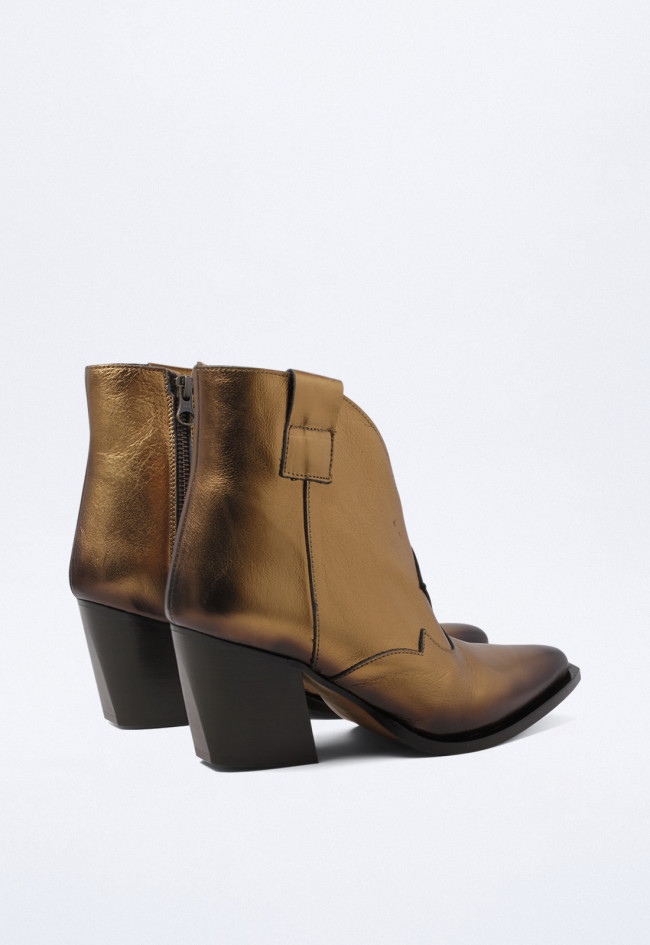 Botín cowboy de mujer oro VAS 05927