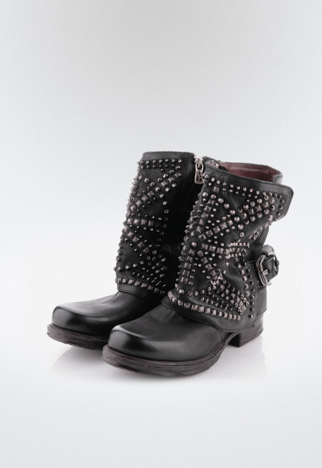 Botín biker con tachas de mujer negro A.S. 98 259215