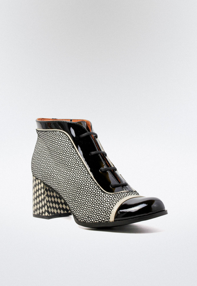 Botín retro vintage de mujer negro Nemonic 2228