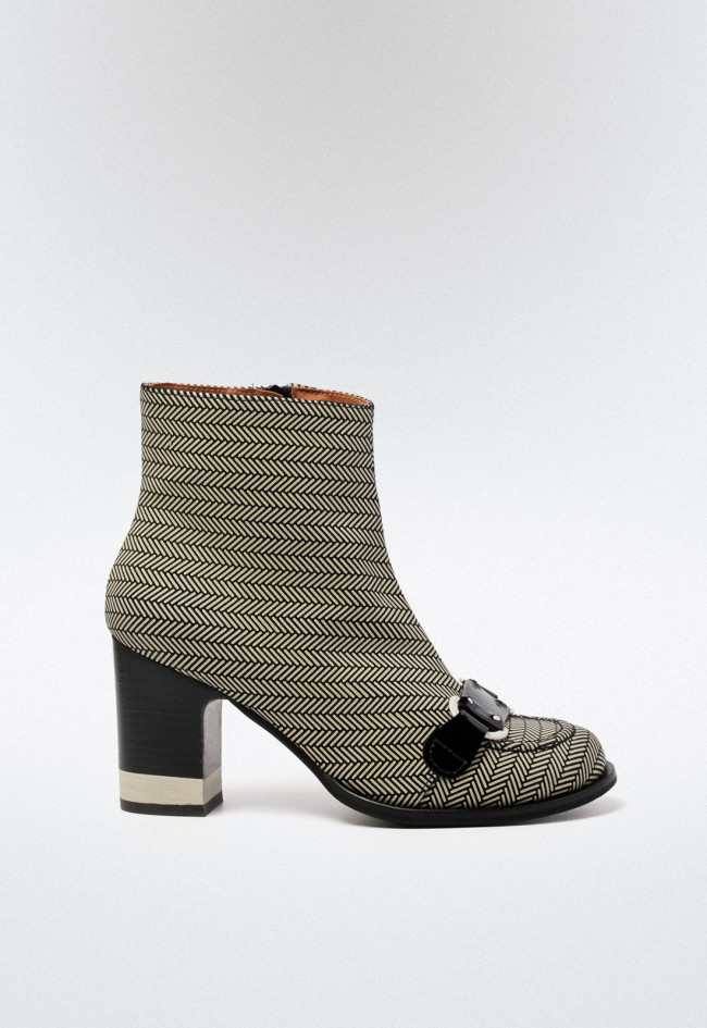 Botín retro vintage de mujer negro Nemonic 2340