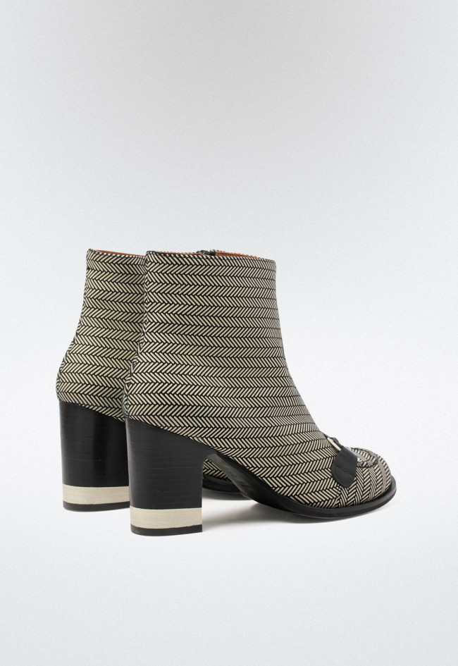 Botín retro vintage de mujer negro Nemonic 2340