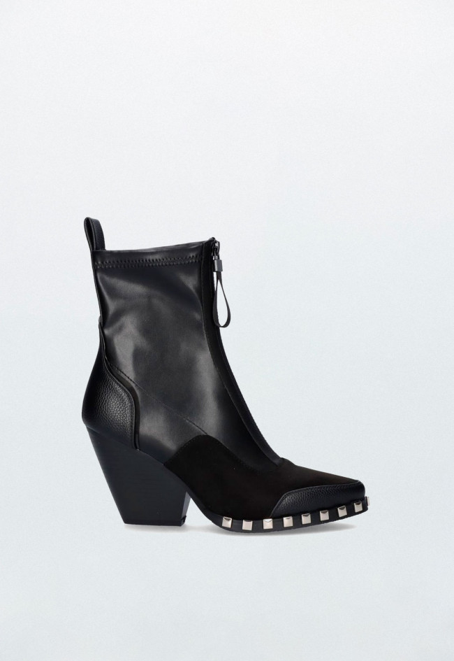 Botín cowboy con tachas de mujer negro EXE b456-f462