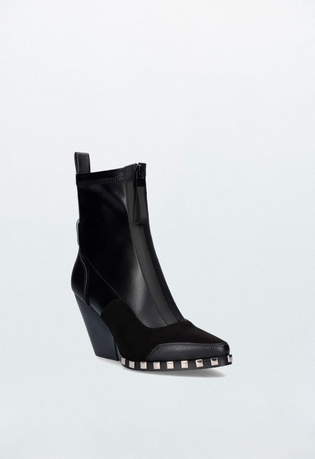 Botín cowboy con tachas de mujer negro EXE b456-f462