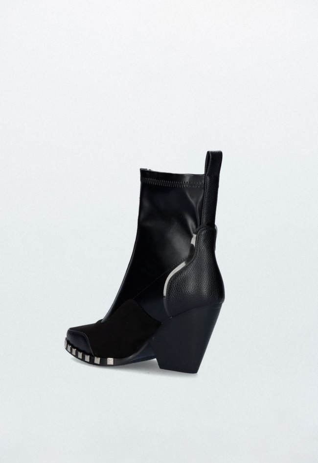 Botín cowboy con tachas de mujer negro EXE b456-f462