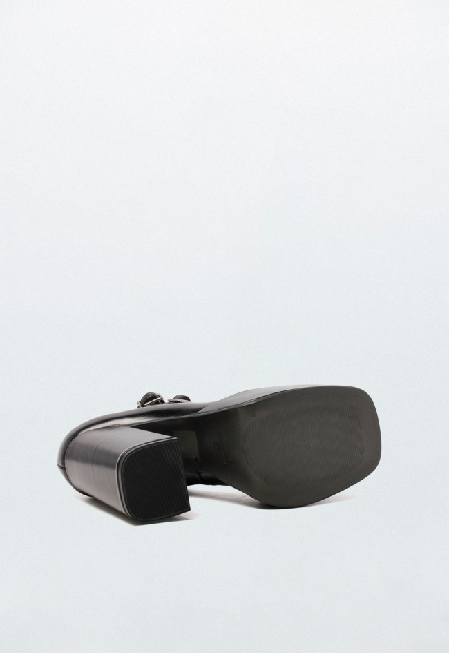 Zapato plataforma con hebillas de mujer negro VAS 8585