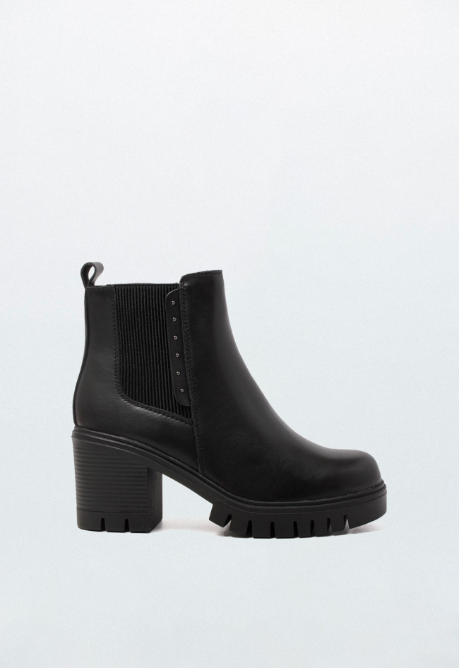 Botín con elásticos de mujer negro VAS Conde 02