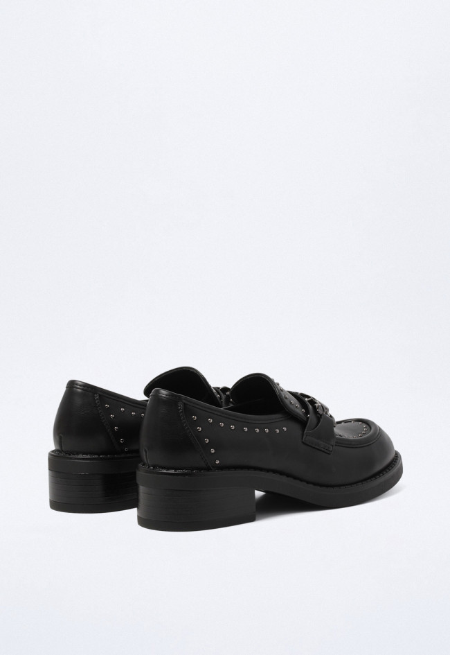 Mocasín tachas de mujer negro Identity 306-2850