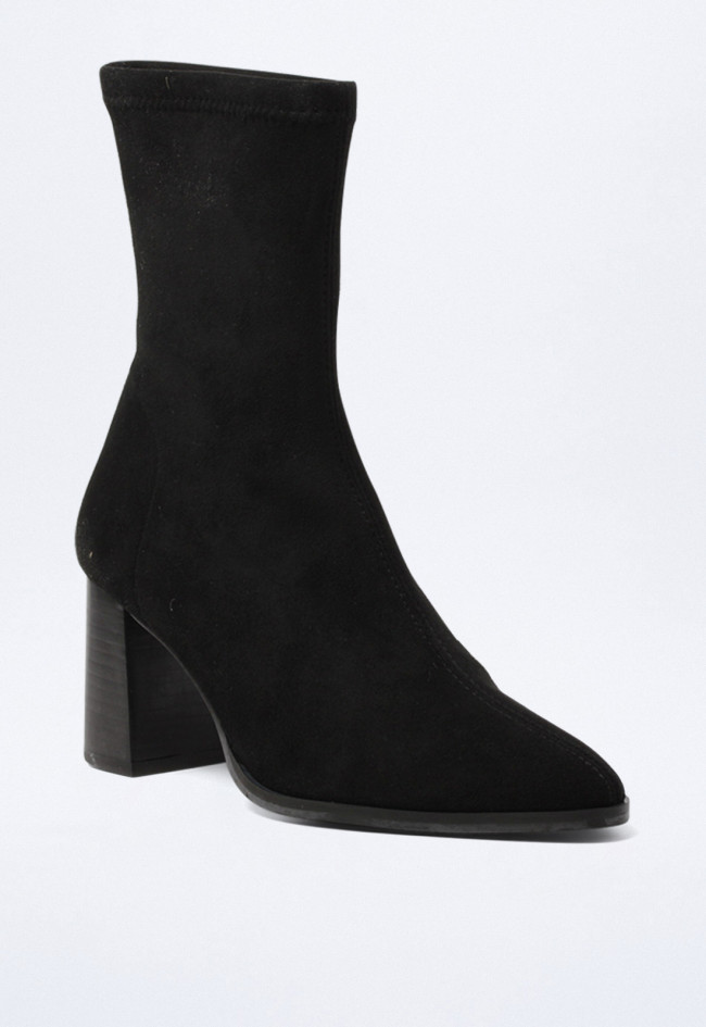 Botín elástico tacón ancho de mujer negro MISS ELASTIC 77047-ae-05