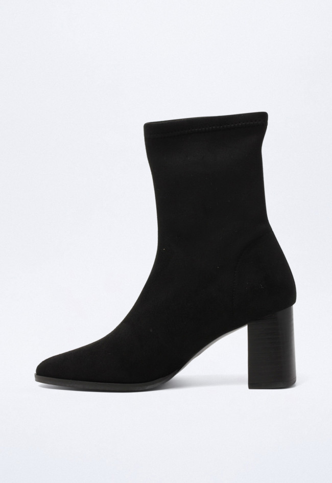 Botín elástico tacón ancho de mujer negro MISS ELASTIC 77047-ae-05