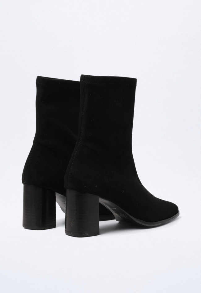 Botín elástico tacón ancho de mujer negro MISS ELASTIC 77047-ae-05