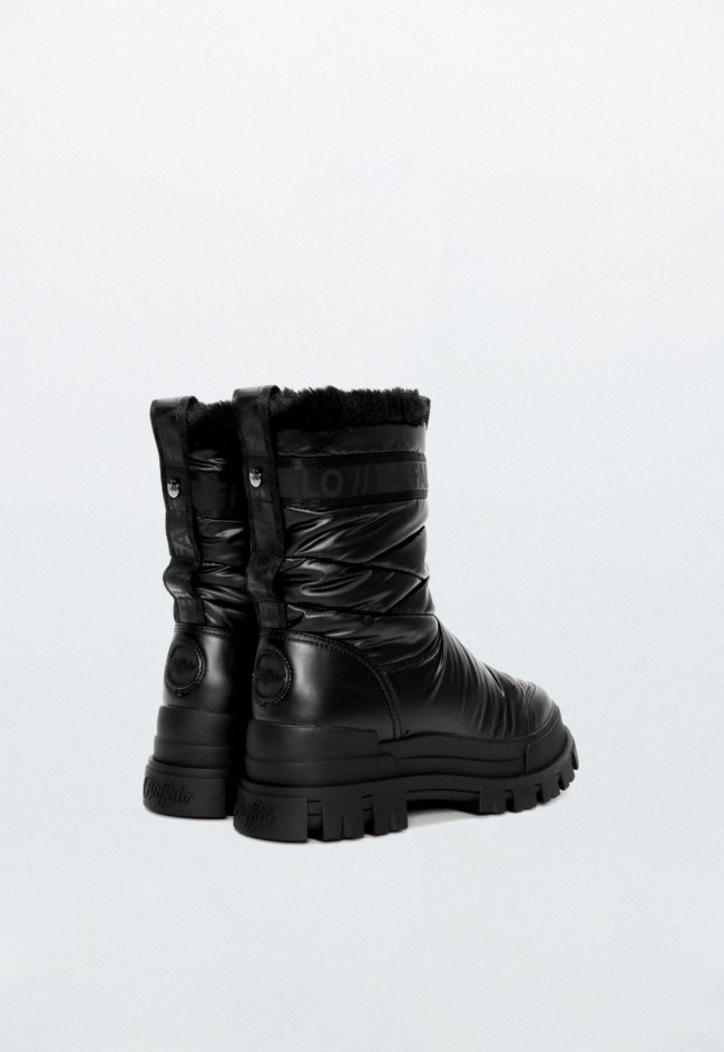 Botín nieve de mujer negro Buffalo aspha snow