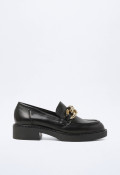 Zapato mocasín de mujer negro VAS 2656