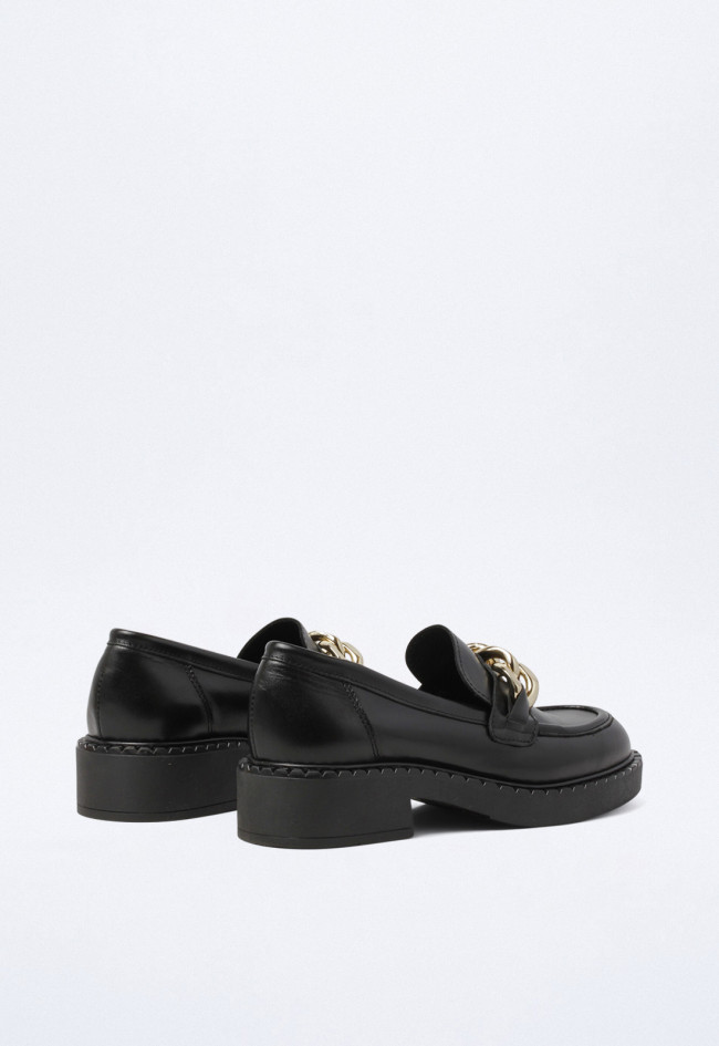 Zapato mocasín de mujer negro VAS 2656
