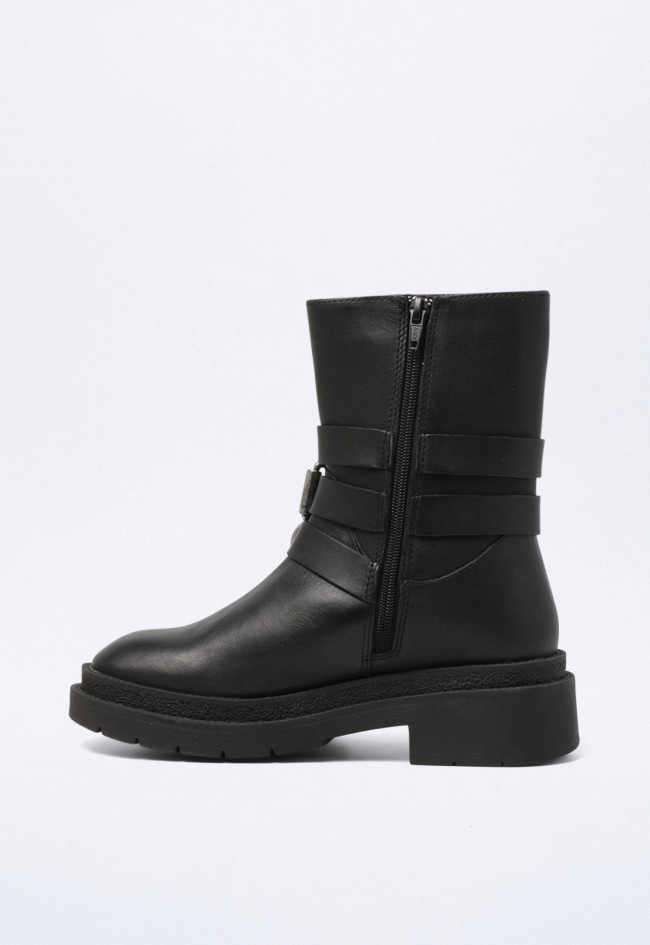 Botín biker de mujer negro Poelman bennie 04