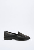 Mocasín con tachas de mujer negro Top 3 23836