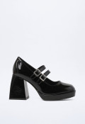 Zapato plataforma hebillas de mujer negro VAS 88-1803