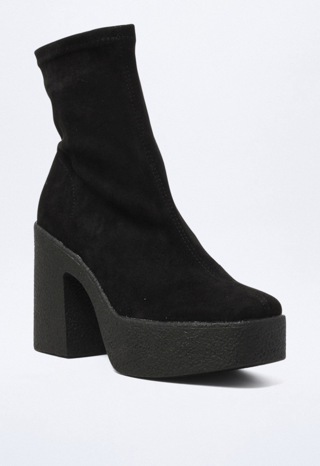 Botín tacón ancho de mujer negro Identity 58-2868