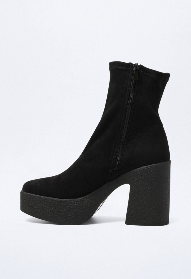 Botín tacón ancho de mujer negro Identity 58-2868