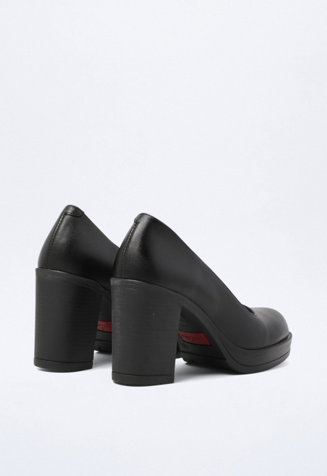 Zapato tacón ancho de mujer negro VAS pilsen-007/s148