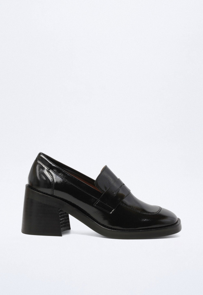 Zapato tacón ancho de mujer negro VAS 05924
