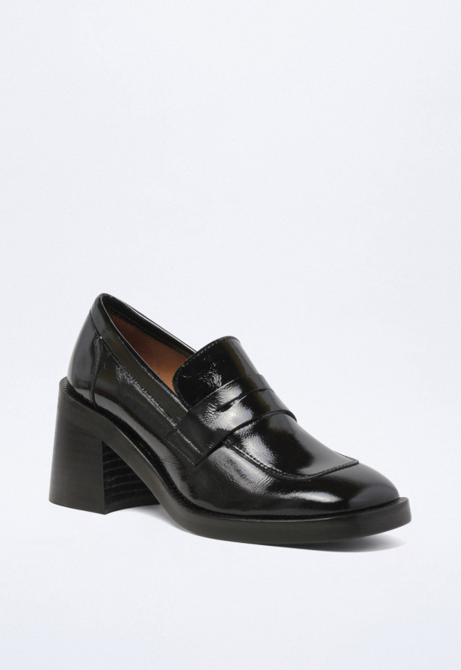 Zapato tacón ancho de mujer negro VAS 05924