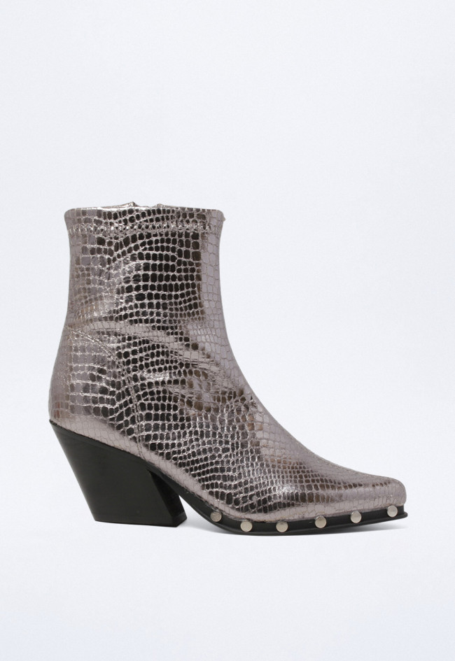 Botín stretch con tachas de mujer metal Why Pink? m3750