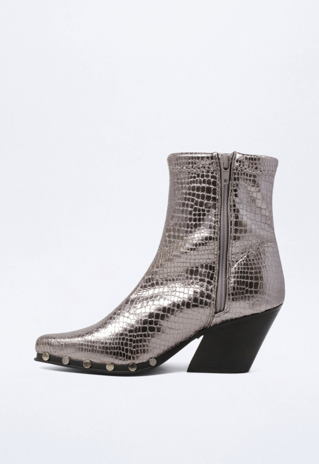 Botín stretch con tachas de mujer metal Why Pink? m3750