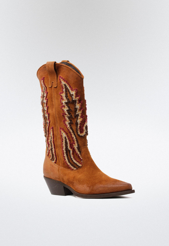 Bota cowboy de mujer cuero Metisse dx658