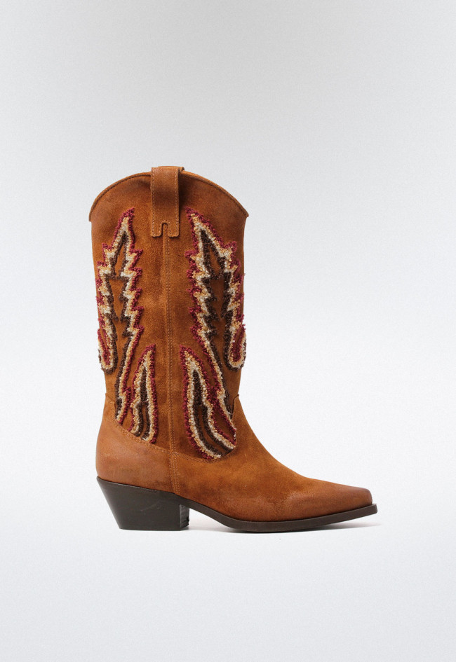 Bota cowboy de mujer cuero Metisse dx658