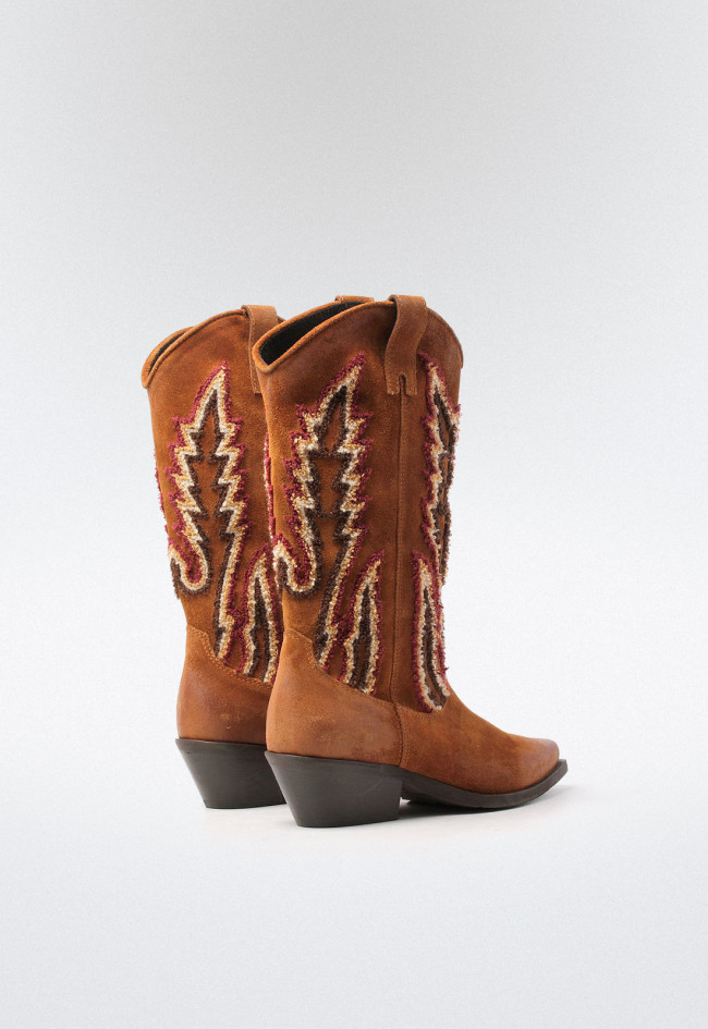 Bota cowboy de mujer cuero Metisse dx658