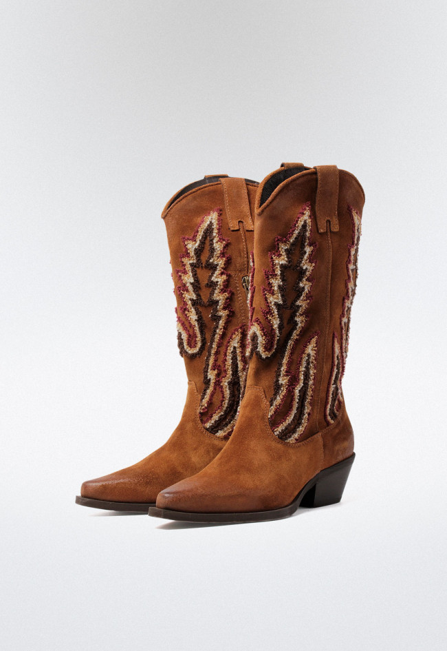Bota cowboy de mujer cuero Metisse dx658