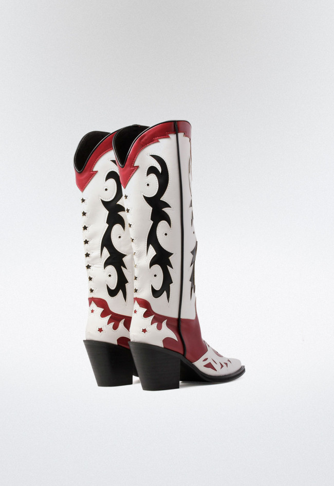 Bota cowboy de mujer multicolor Why Pink? m3793