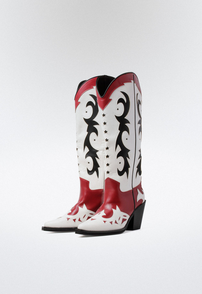 Bota cowboy de mujer multicolor Why Pink? m3793
