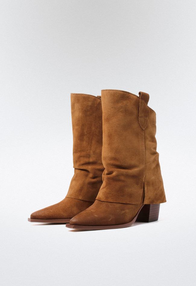 Bota cowboy con polaina de mujer cuero Glo 7140