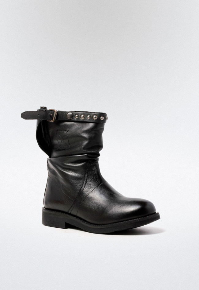 Botín con tachas de mujer negro VAS vr-790-88 low